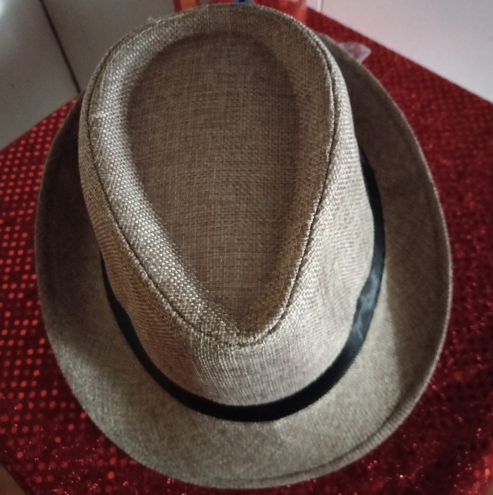 Khaki Linen Fedora Hat